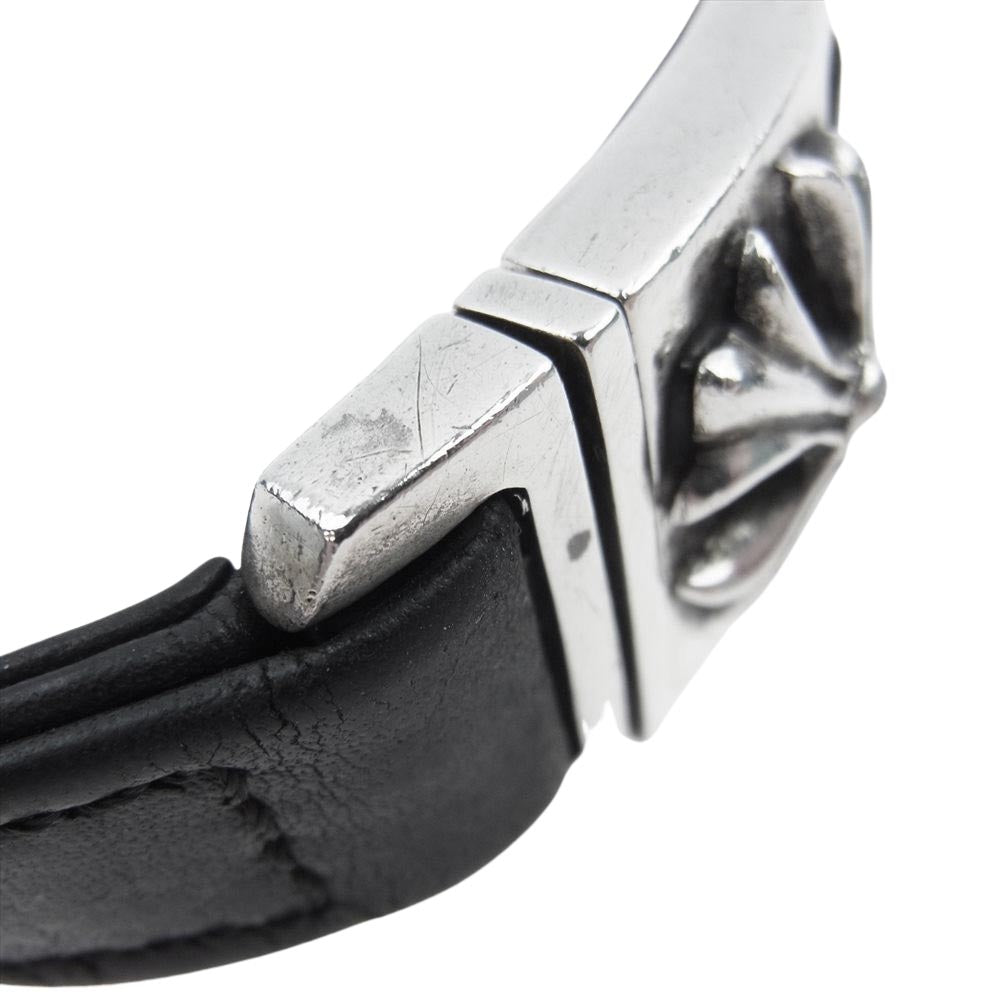 CHROME HEARTS クロムハーツ（原本有） HARNESS CLASP ハーネス クラスプ レザー ブレスレット ブラック系 シルバー系【中古】
