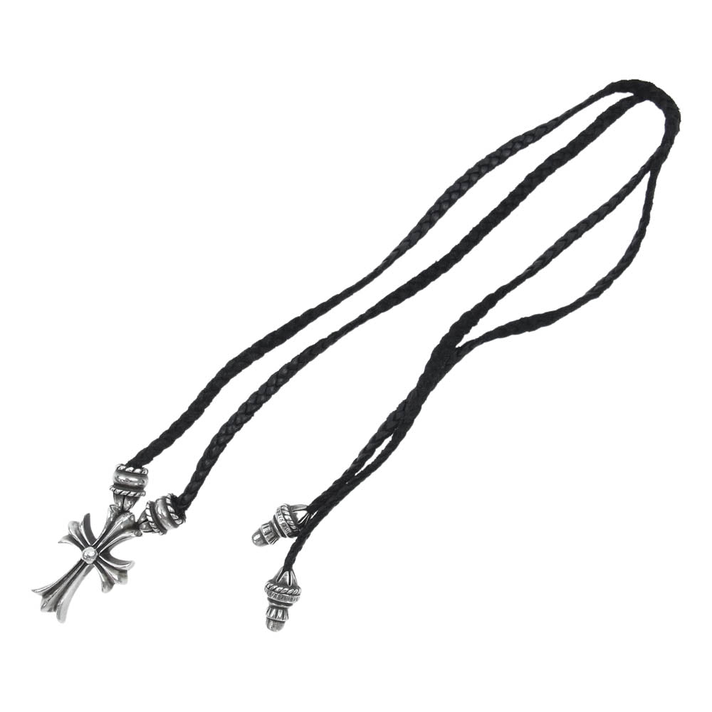 CHROME HEARTS クロムハーツ（原本有） スモール CHクロス クリンプト ネックレス ブラック系 シルバー系【中古】