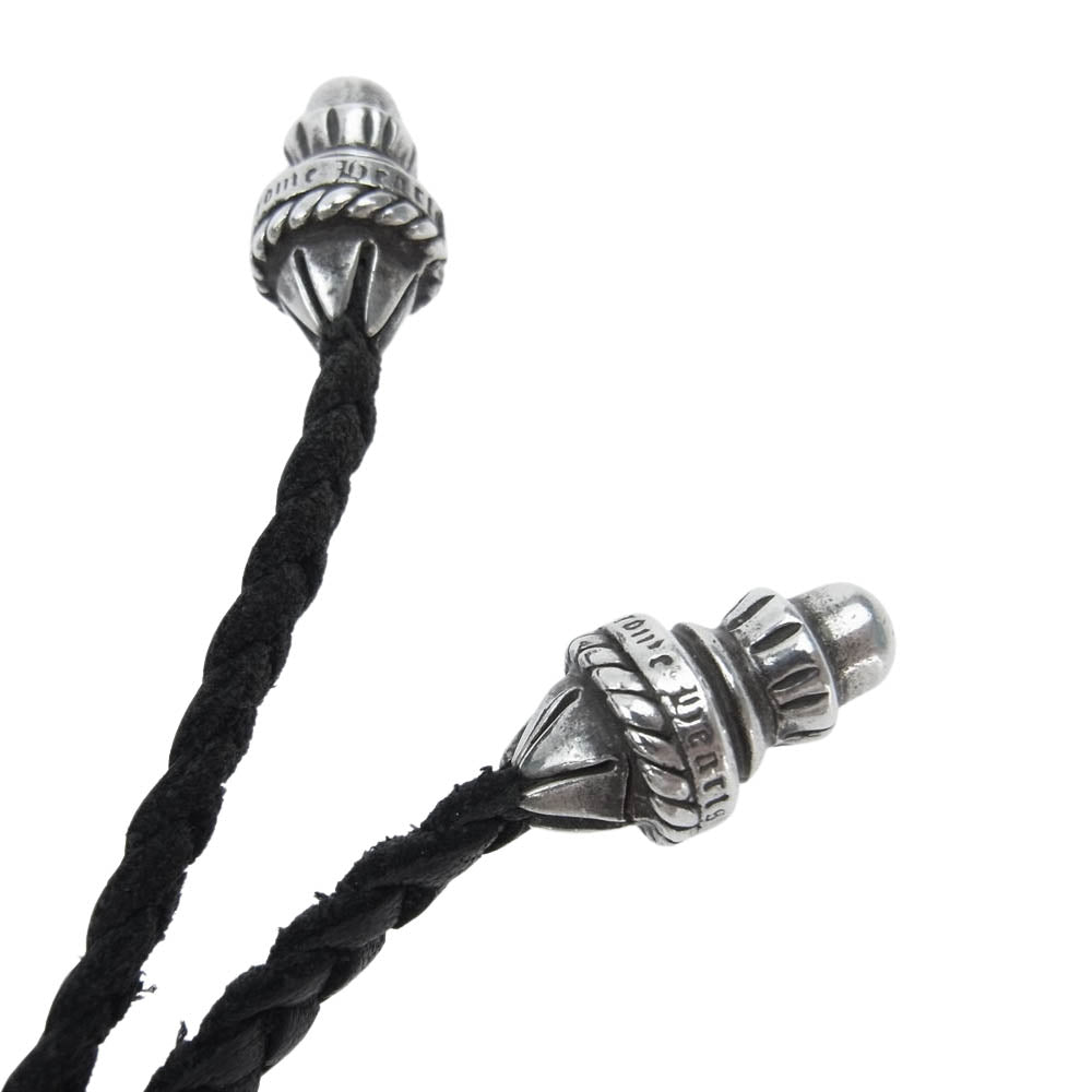CHROME HEARTS クロムハーツ（原本有） スモール CHクロス クリンプト ネックレス ブラック系 シルバー系【中古】