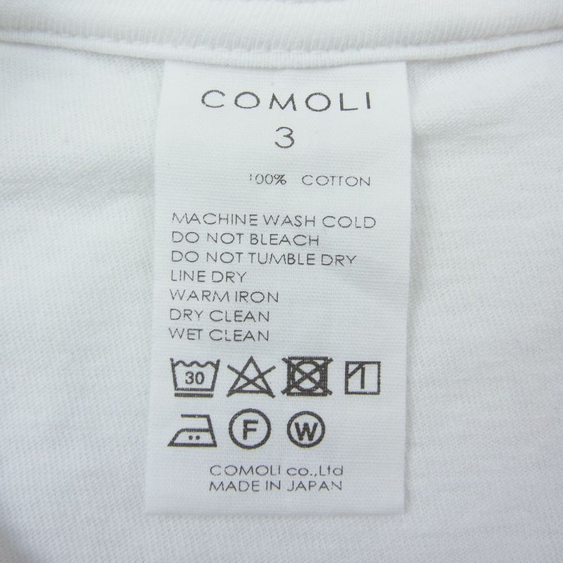 COMOLI コモリ 23SS X01-05015 SURPLUS サープラス 半袖 Tシャツ ホワイト系 3【極上美品】【中古】