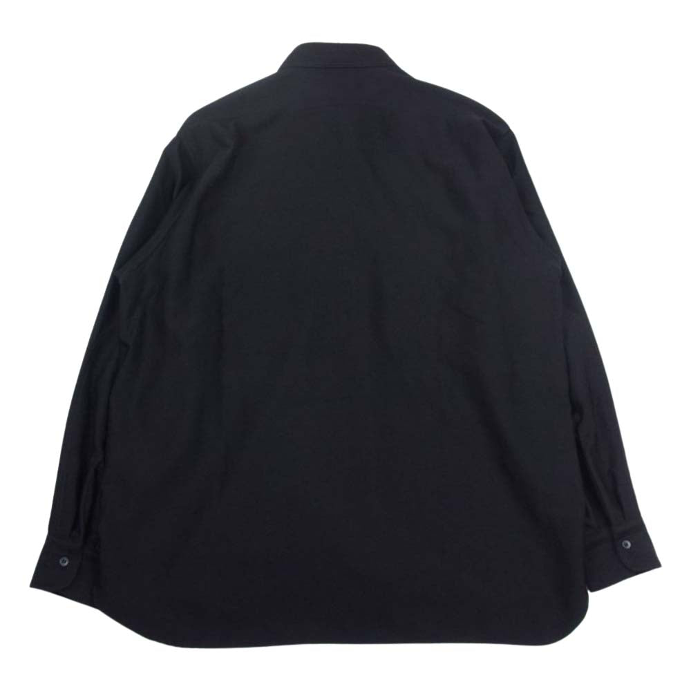COMOLI コモリ 22AW W03-02013 ウール モールスキン ワーク 長袖 シャツ ネイビー系 2【新古品】【未使用】【中古】