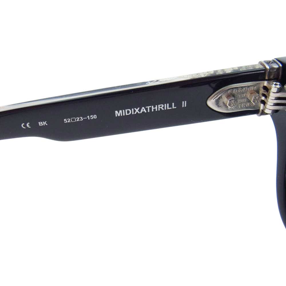 CHROME HEARTS クロムハーツ（原本無） 購入店スタンプ印字冊子付属 MIDIXATHRILL II サングラス アイウェア 眼鏡 ブラック系【中古】