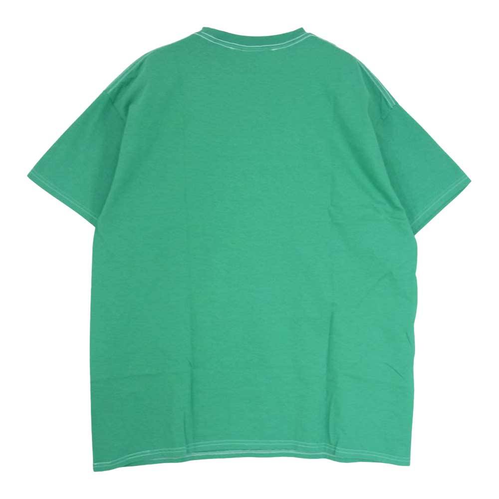BRU NA BOINNE ブルーナボイン 23SS KB-027-14 × FRUIT OF THE LOOM フルーツオブザルーム 子煩悩レスラー プリント 半袖 Tシャツ グリーン系 XL【中古】