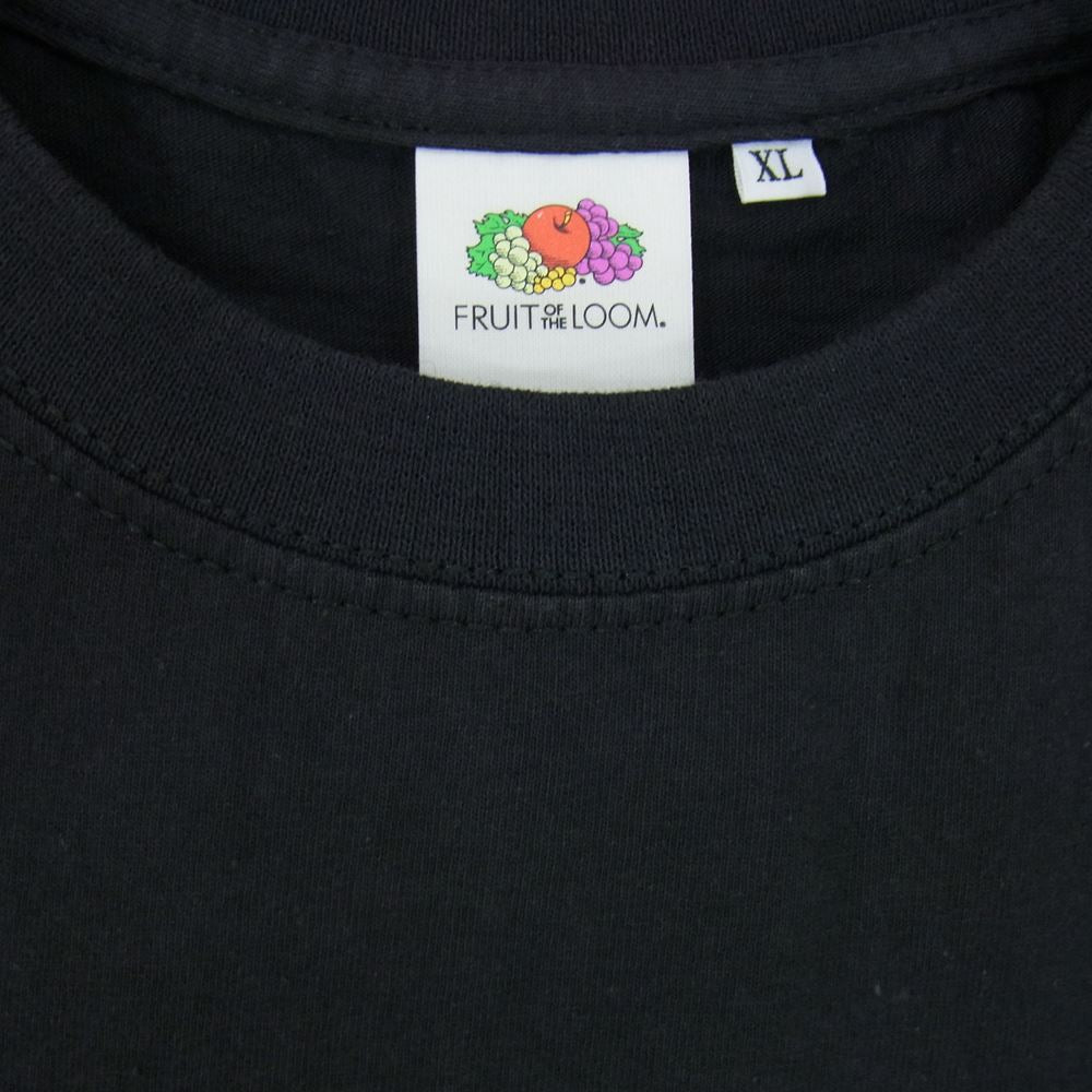 BRU NA BOINNE ブルーナボイン 23SS KB-026-99 × FRUIT OF THE LOOM フルーツオブザルーム 子煩悩レスラー プリント 半袖 Tシャツ ブラック系 XL【新古品】【未使用】【中古】