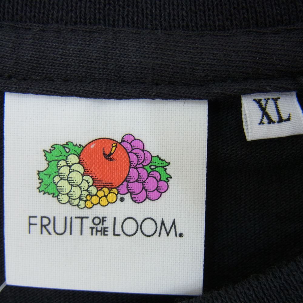 BRU NA BOINNE ブルーナボイン 23SS KB-026-99 × FRUIT OF THE LOOM フルーツオブザルーム 子煩悩レスラー プリント 半袖 Tシャツ ブラック系 XL【新古品】【未使用】【中古】