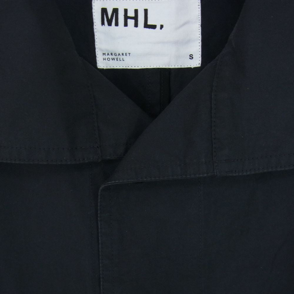 MARGARET HOWELL マーガレットハウエル 596-2110502 MHL. PROOFED COTTON POPLIN ステンカラー ロング コート ネイビー系 S【中古】