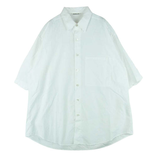 AURALEE オーラリー 23SS A23SS03TN WASHED FINX TWILL BIG HALF SLEEVEDSHIRT ウォッシュド ツイル ビッグ 半袖 シャツ ホワイト系 4【中古】