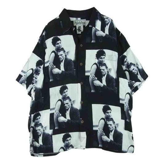 WACKO MARIA ワコマリア 22SS CHET BAKER HAWAIIAN SHIRT S/S TYPE-2 チェット ベイカー ハワイアン 半袖 シャツ ブラック系 ホワイト系 M【中古】