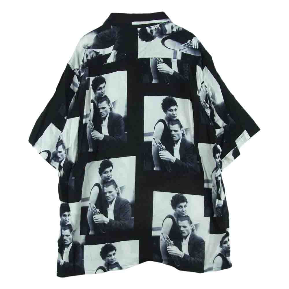 WACKO MARIA ワコマリア 22SS CHET BAKER HAWAIIAN SHIRT S/S TYPE-2 チェット ベイカー ハワイアン 半袖 シャツ ブラック系 ホワイト系 M【中古】