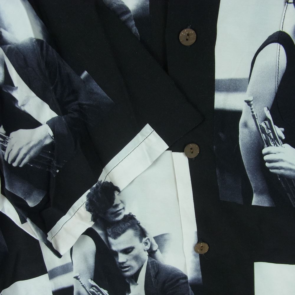 WACKO MARIA ワコマリア 22SS CHET BAKER HAWAIIAN SHIRT S/S TYPE-2 チェット ベイカー ハワイアン 半袖 シャツ ブラック系 ホワイト系 M【中古】