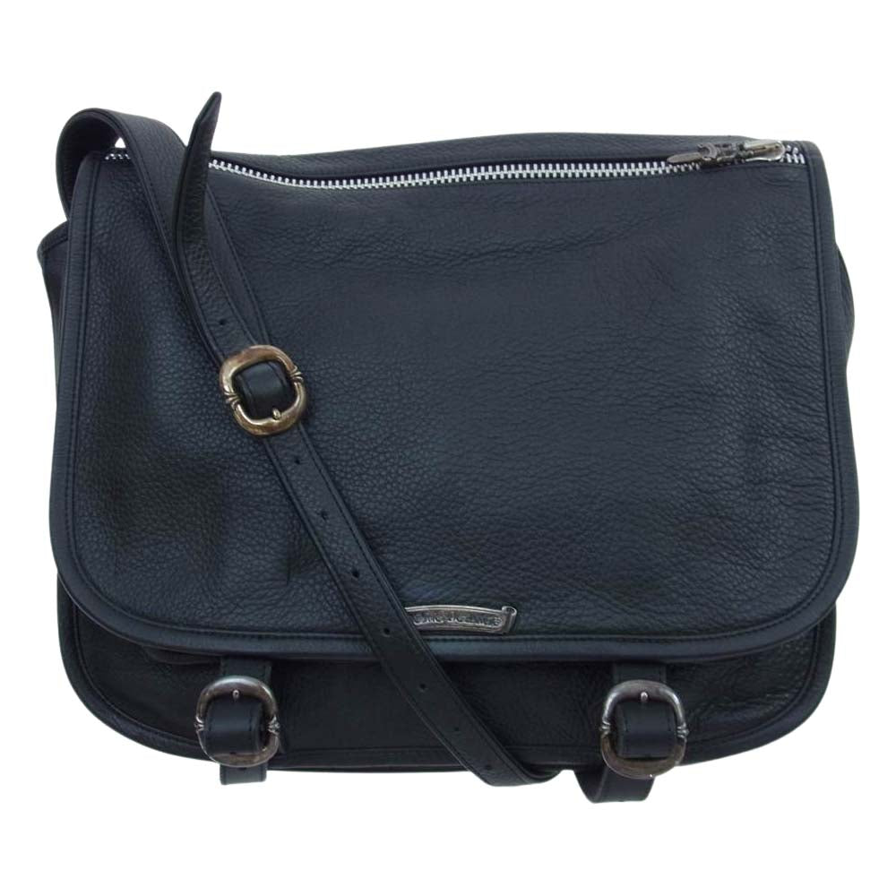 CHROME HEARTS クロムハーツ（原本無） SOFT SHOULDER BAG ソフトレザー ガンスリンガー ショルダー メッセンジャー バッグ ブラック系【中古】