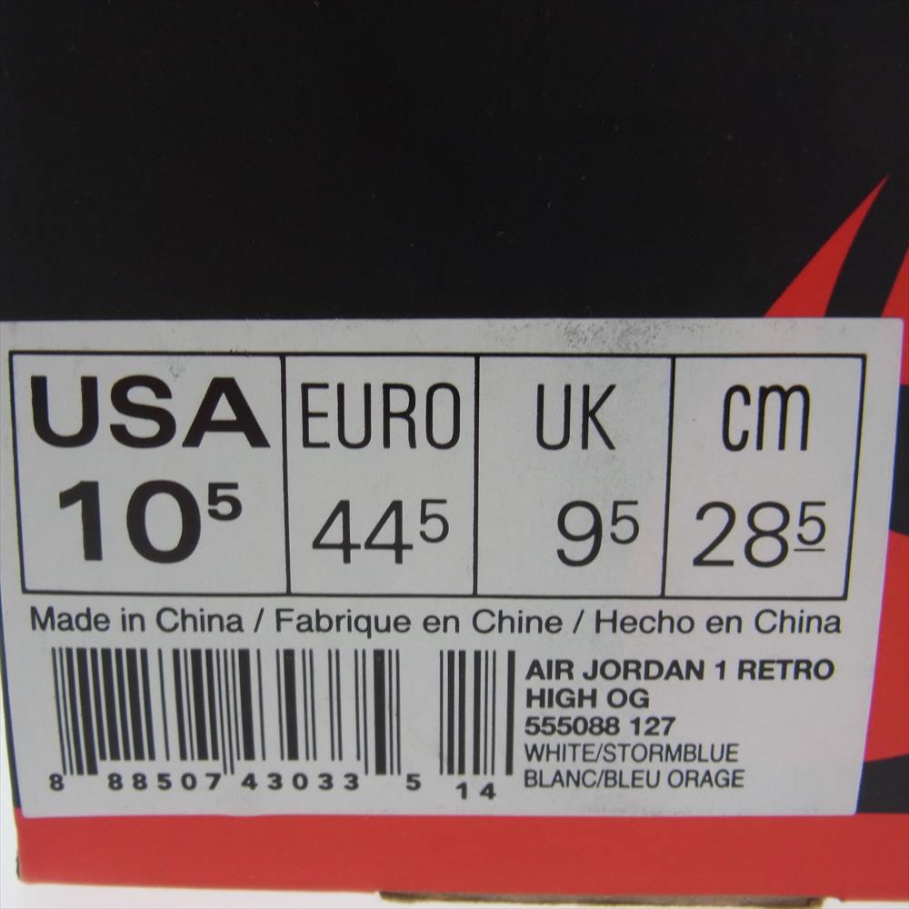 NIKE AIR JORDAN ナイキ ジョーダン 555088-127 1 RETRO HIGH OG STORM BLUE レトロ ハイ ストームブルー スニーカー ブルー系 ホワイト系 28.5cm【新古品】【未使用】【中古】