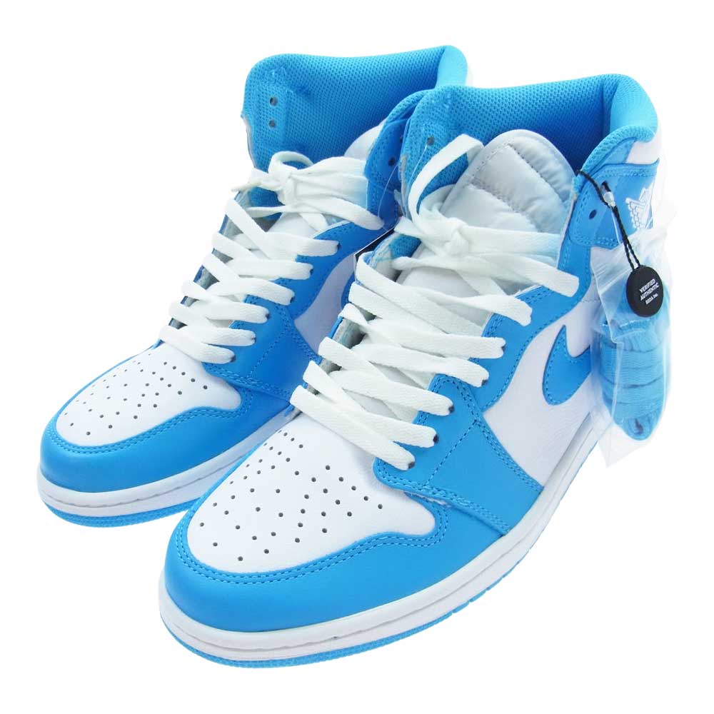 NIKE AIR JORDAN ナイキ ジョーダン 555088-117 1 RETRO HIGH OG UNC レトロ ハイ ノースカロライナ スニーカー ライトブルー系 ホワイト系 28.5cm【新古品】【未使用】【中古】