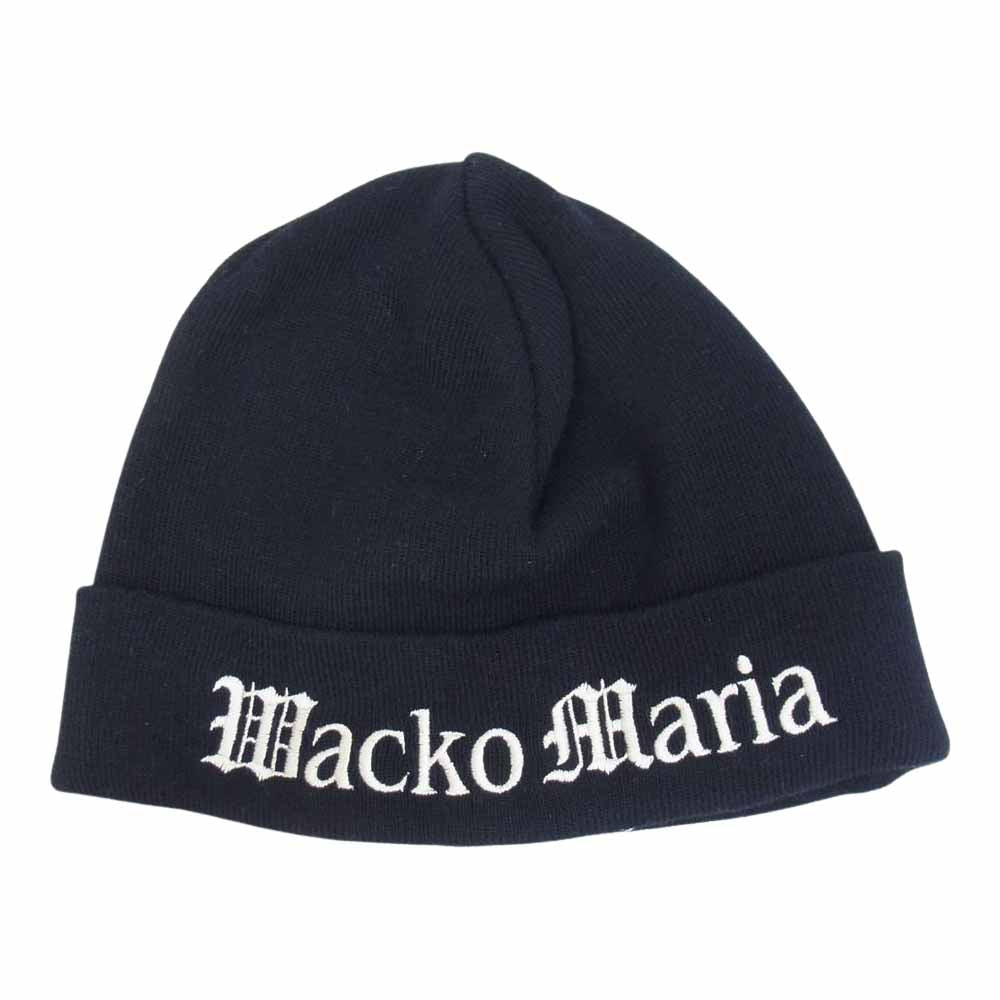 WACKO MARIA ワコマリア 23SS 23SS-WMA-CP03 KNIT WATCH CAP TYPE-2 ロゴ 刺繍 ワッチ キャップ ニット帽 ビーニー ブラック系【中古】