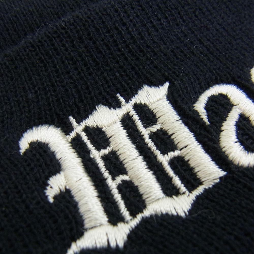 WACKO MARIA ワコマリア 23SS 23SS-WMA-CP03 KNIT WATCH CAP TYPE-2 ロゴ 刺繍 ワッチ キャップ ニット帽 ビーニー ブラック系【中古】