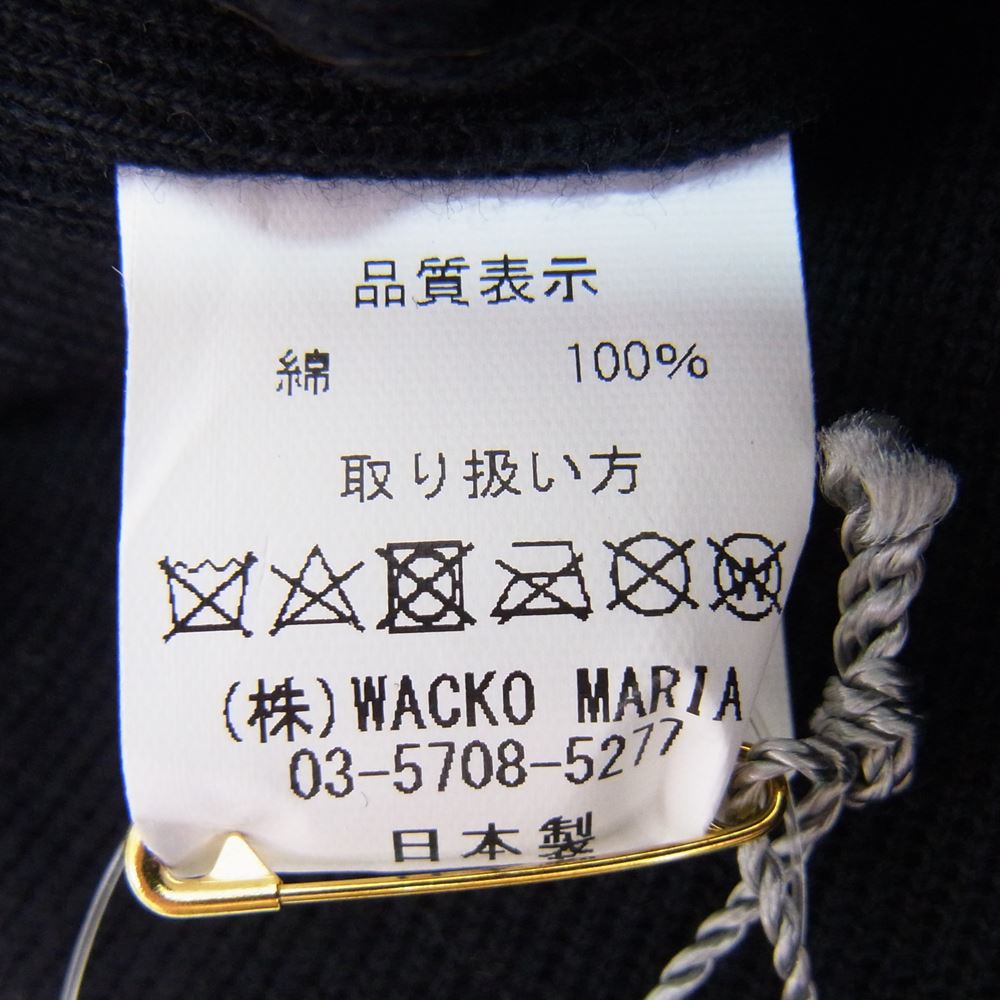 WACKO MARIA ワコマリア 23SS 23SS-WMA-CP03 KNIT WATCH CAP TYPE-2 ロゴ 刺繍 ワッチ キャップ ニット帽 ビーニー ブラック系【中古】