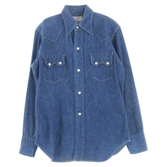 Levi's リーバイス ヴィンテージ オリジナル ショートホーン ソートゥース  メタルボタン デニム ウエスタン シャツ インディゴブルー系【中古】