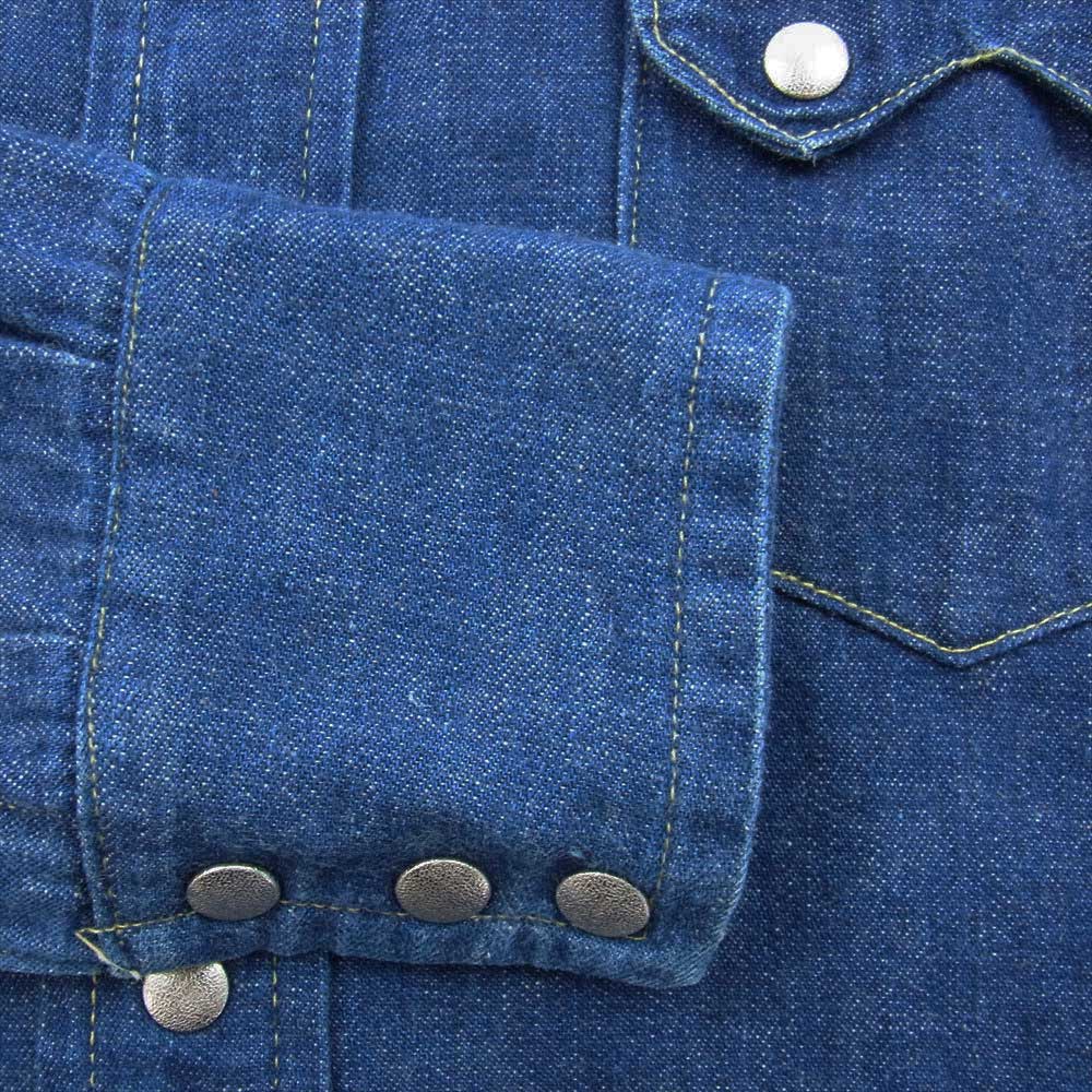 Levi's リーバイス ヴィンテージ オリジナル ショートホーン ソートゥース  メタルボタン デニム ウエスタン シャツ インディゴブルー系【中古】