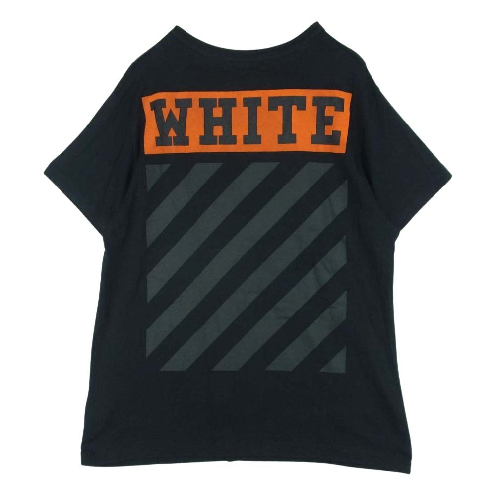 OFF-WHITE オフホワイト OMAA002S160010141019 ORANGE BOX T-SHIRT WHITE re-cuts オレンジボックスロゴ ダイアゴナル 半袖 Tシャツ ブラック系 M【中古】