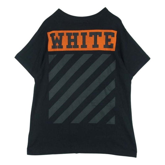OFF-WHITE オフホワイト OMAA002S160010141019 ORANGE BOX T-SHIRT WHITE re-cuts オレンジボックスロゴ ダイアゴナル 半袖 Tシャツ ブラック系 M【中古】