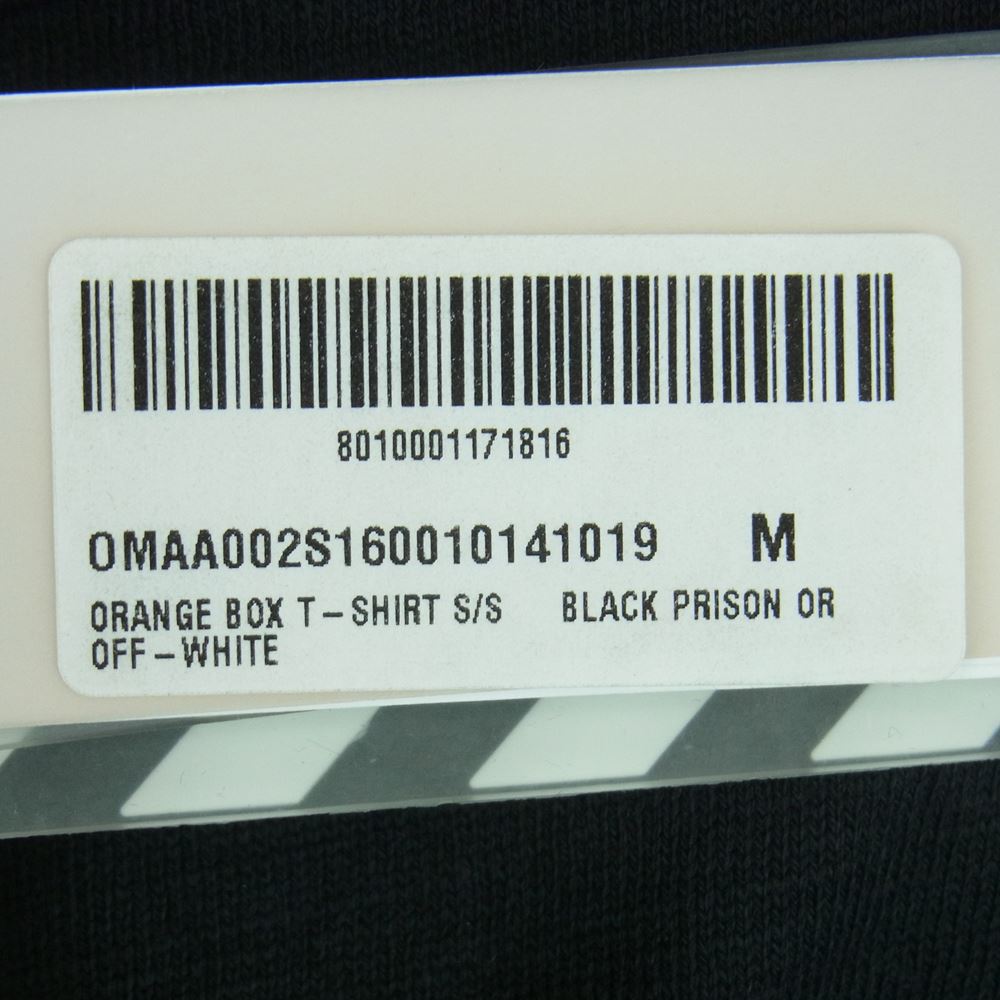 OFF-WHITE オフホワイト OMAA002S160010141019 ORANGE BOX T-SHIRT WHITE re-cuts オレンジボックスロゴ ダイアゴナル 半袖 Tシャツ ブラック系 M【中古】