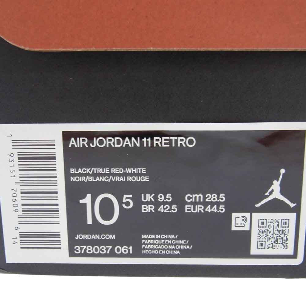 NIKE AIR JORDAN ナイキ ジョーダン 378037-061  11 RETRO Bred レトロ ブレッド  スニーカー ブラック系 28.5cm【中古】