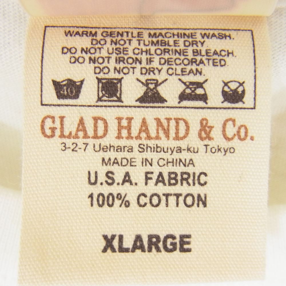 GLADHAND & Co. グラッドハンド VOYAGE TRAVEL ヴォヤージュ トラベル キー プリント 半袖 クルーネック Tシャツ ホワイト系 XL【中古】
