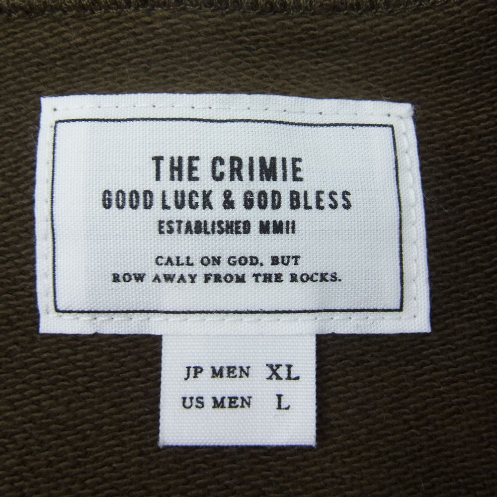 CRIMIE クライミー CR01-01K5-CL64 GLGB CREW POCKET SWEAT クルー ポケット スウェット カーキ系 XL【中古】