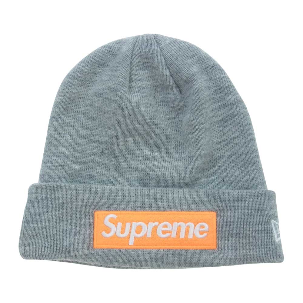 Supreme シュプリーム 17AW × New Era ニューエラ Box Logo Beanie ボックスロゴ ニット キャップ グレー系【中古】