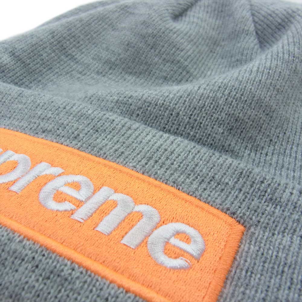 Supreme シュプリーム 17AW × New Era ニューエラ Box Logo Beanie ボックスロゴ ニット キャップ グレー系【中古】