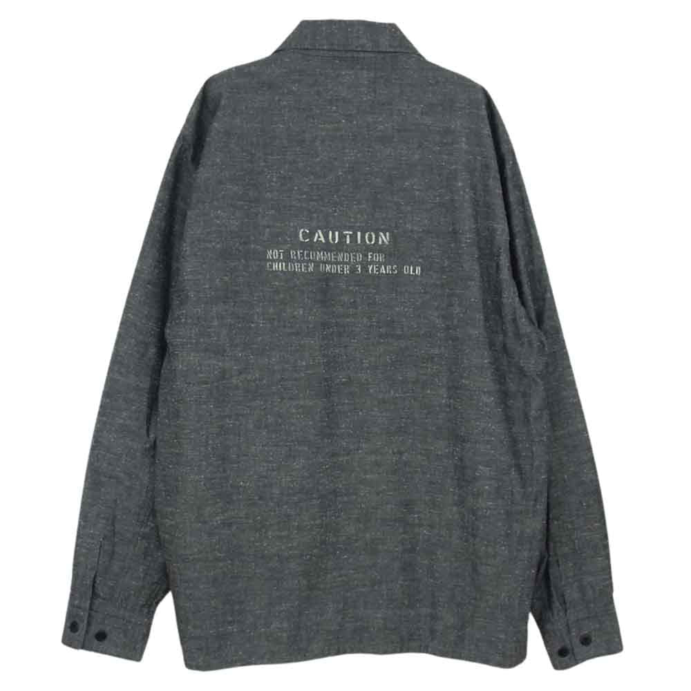 WEIRDO ウィアード 18AW WRD-18-AW-24 SHIRT PADLOCKER ぱどロッカー ステンシル ポケット プリント 長袖 シャツ グレー系 L【中古】