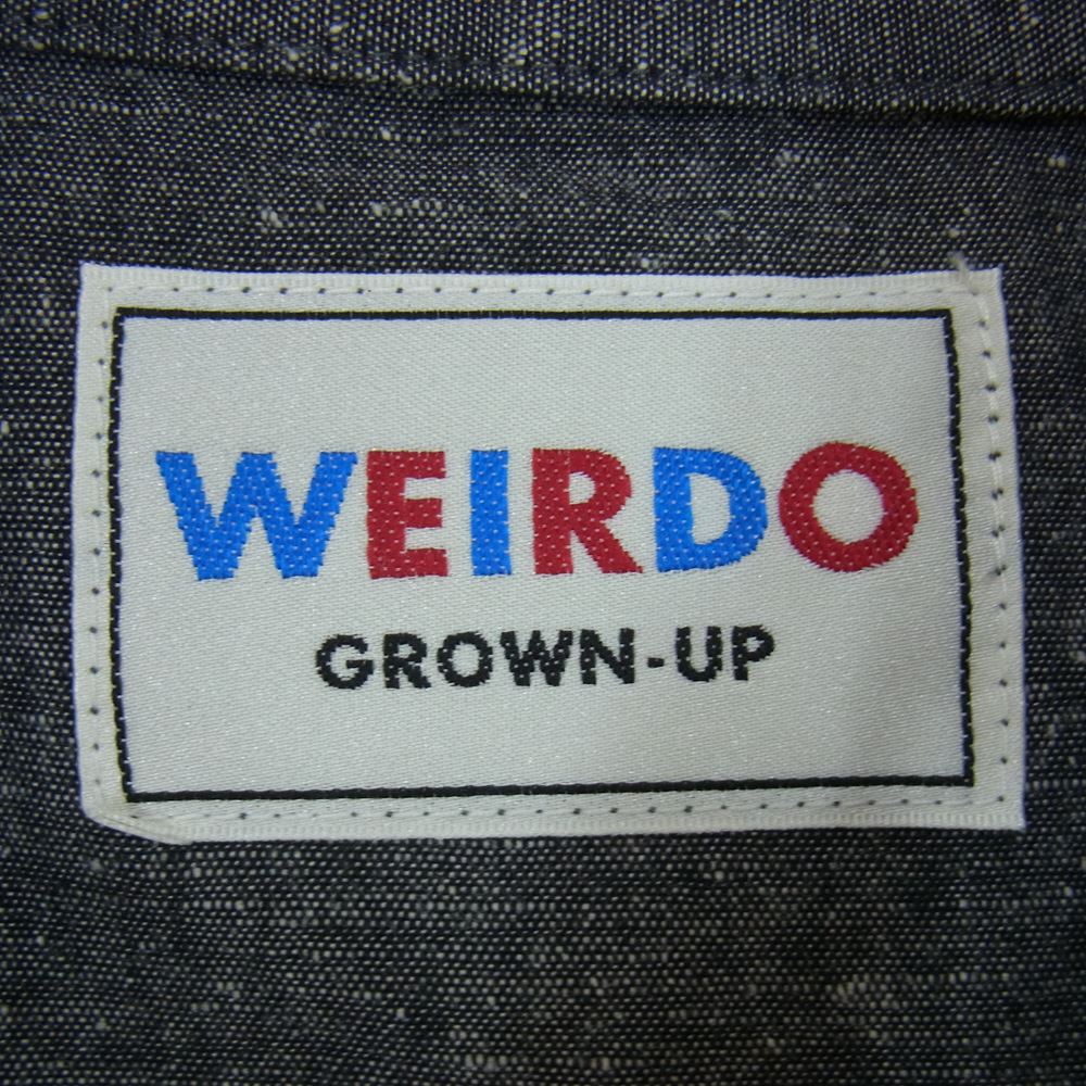 WEIRDO ウィアード 18AW WRD-18-AW-24 SHIRT PADLOCKER ぱどロッカー ステンシル ポケット プリント 長袖 シャツ グレー系 L【中古】