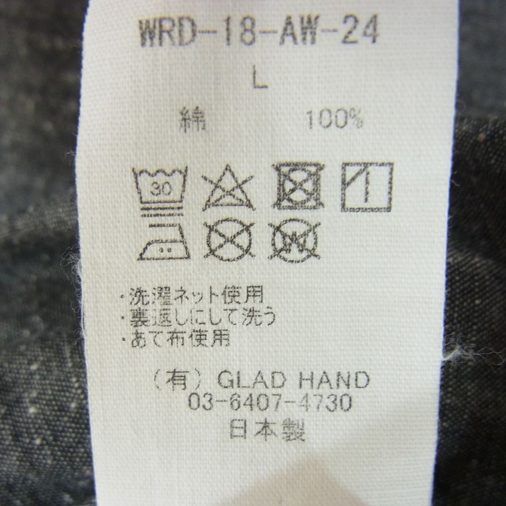 WEIRDO ウィアード 18AW WRD-18-AW-24 SHIRT PADLOCKER ぱどロッカー ステンシル ポケット プリント 長袖 シャツ グレー系 L【中古】