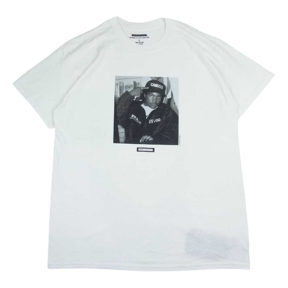 NEIGHBORHOOD ネイバーフッド × NWA IMAGE CLUB LIMITED ICE CUBE TEE アイス キューブ ギャングスタ シーティー ホワイト  ホワイト系 L【美品】【中古】