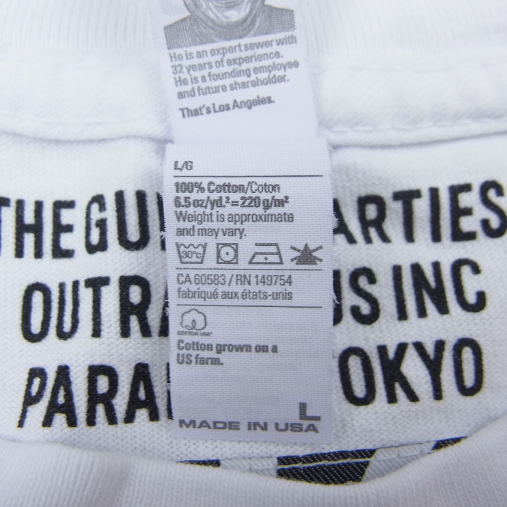 WACKO MARIA ワコマリア NMD-WM-TEE01 BUDSPOOL バッズプール CREW NECK T-SHIRT 舐達麻 クルーネック 半袖 Tシャツ ホワイト系 L【美品】【中古】