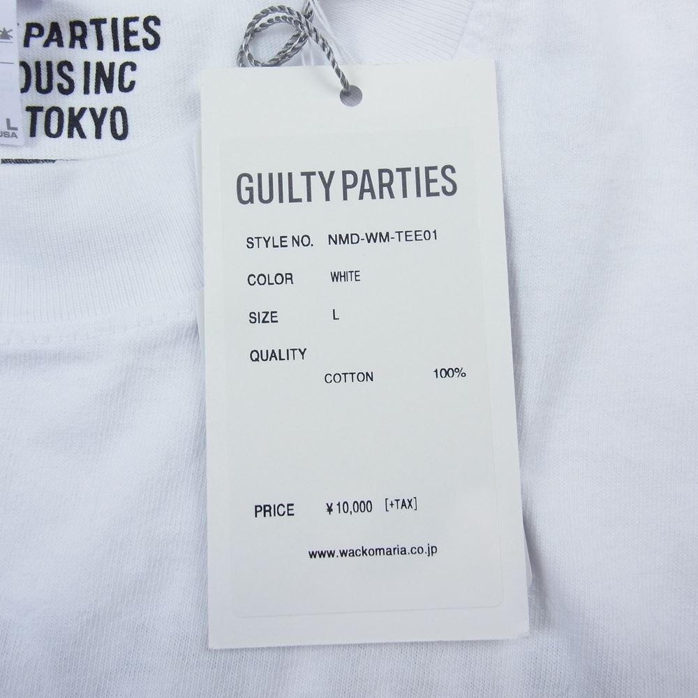 WACKO MARIA ワコマリア NMD-WM-TEE01 BUDSPOOL バッズプール CREW NECK T-SHIRT 舐達麻 クルーネック 半袖 Tシャツ ホワイト系 L【美品】【中古】