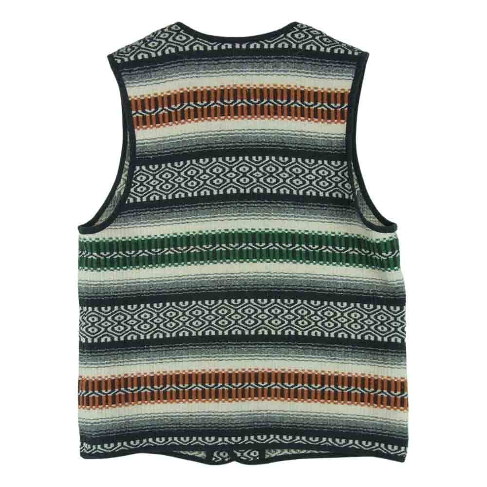 COOTIE クーティー Saguaro Vest セラペ ジャガード ボーダー ベスト コットン アクリル 日本製 グレー系 L【中古】