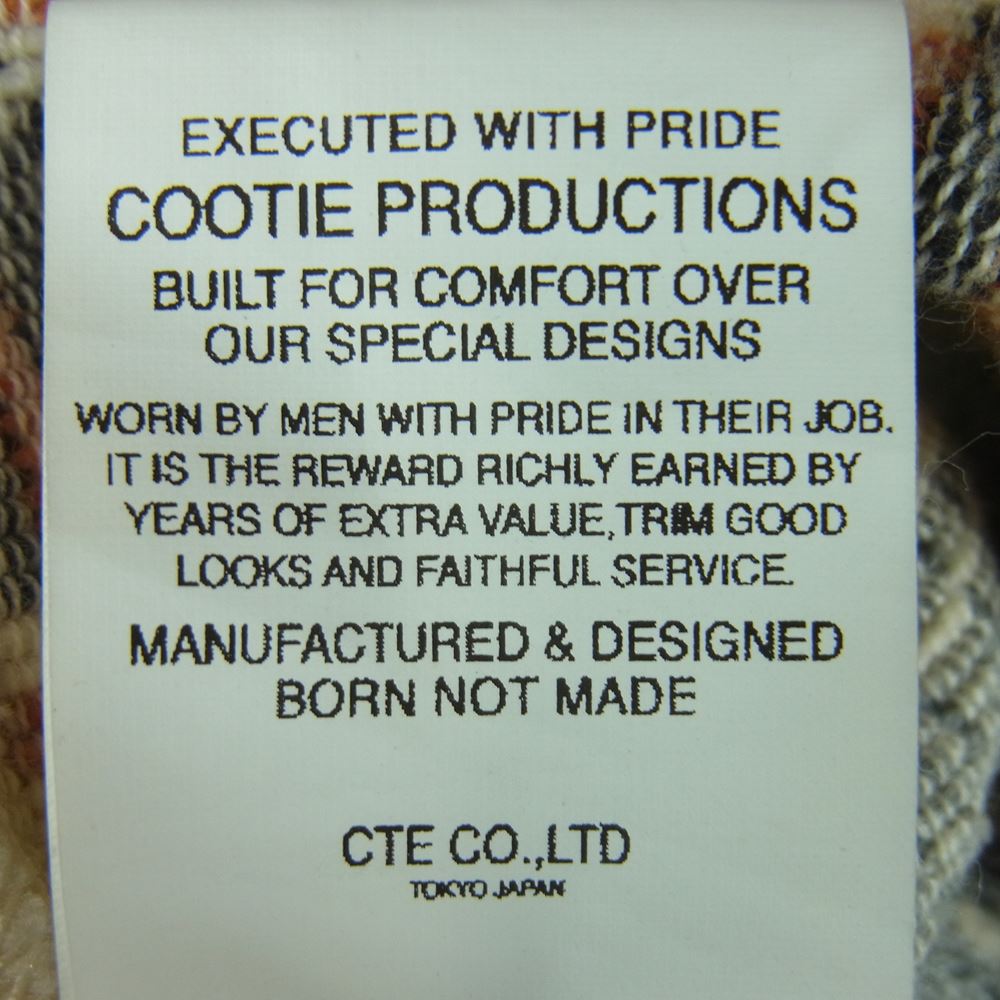 COOTIE クーティー Saguaro Vest セラペ ジャガード ボーダー ベスト コットン アクリル 日本製 グレー系 L【中古】