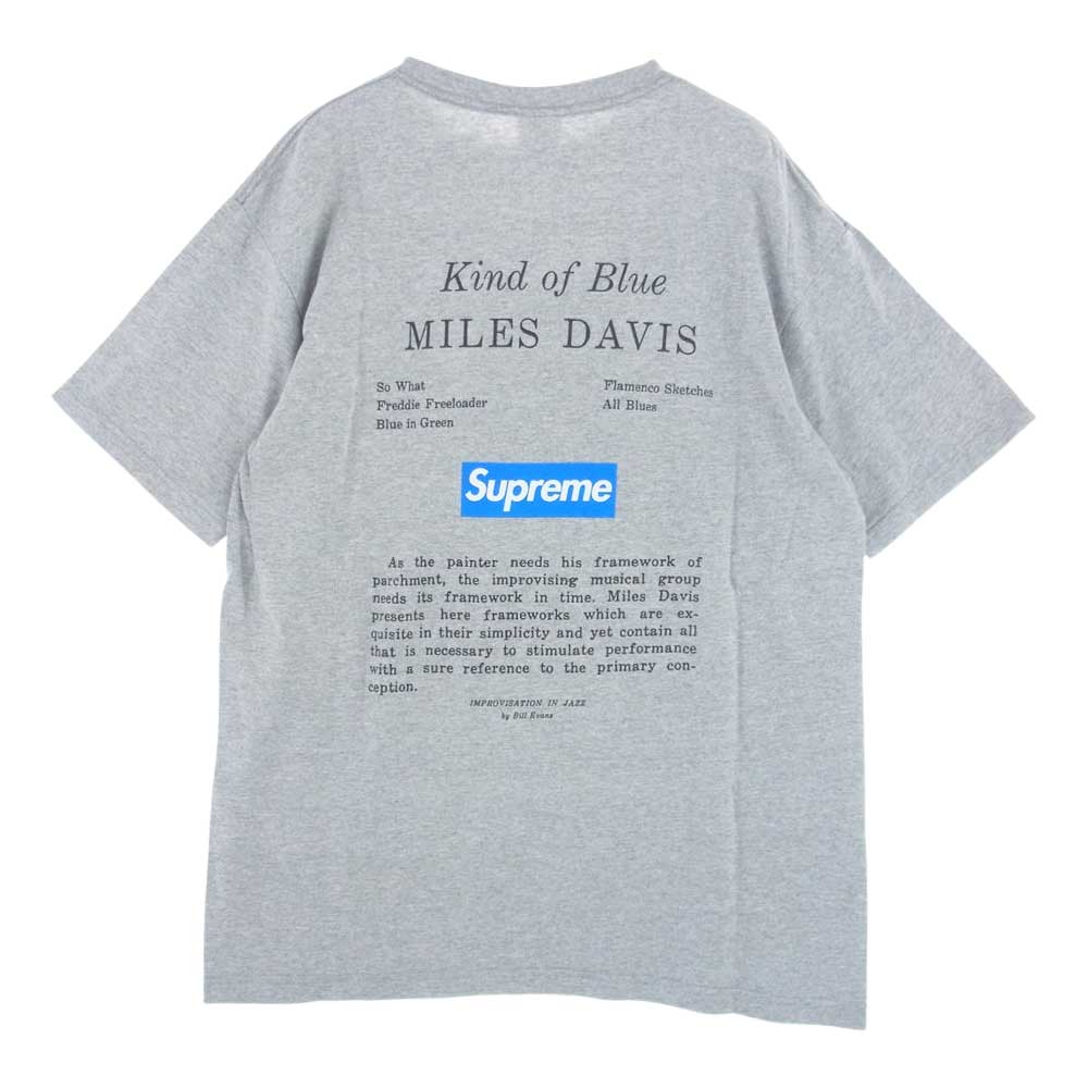 Supreme シュプリーム 08AW × Miles Davis Kind Of Blue マイルス デイビス カインド オブ ブルー ボックス ロゴ 半袖 Tシャツ グレー系 L【美品】【中古】