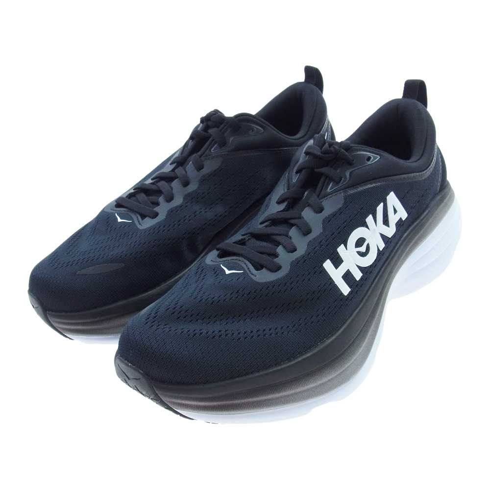 HOKA ONE ONE ホカ オネオネ 1127953 BONDI 8 WIDE ボンダイ ワイド ローカット スニーカー  ブラック系 26.5cm【新古品】【未使用】【中古】