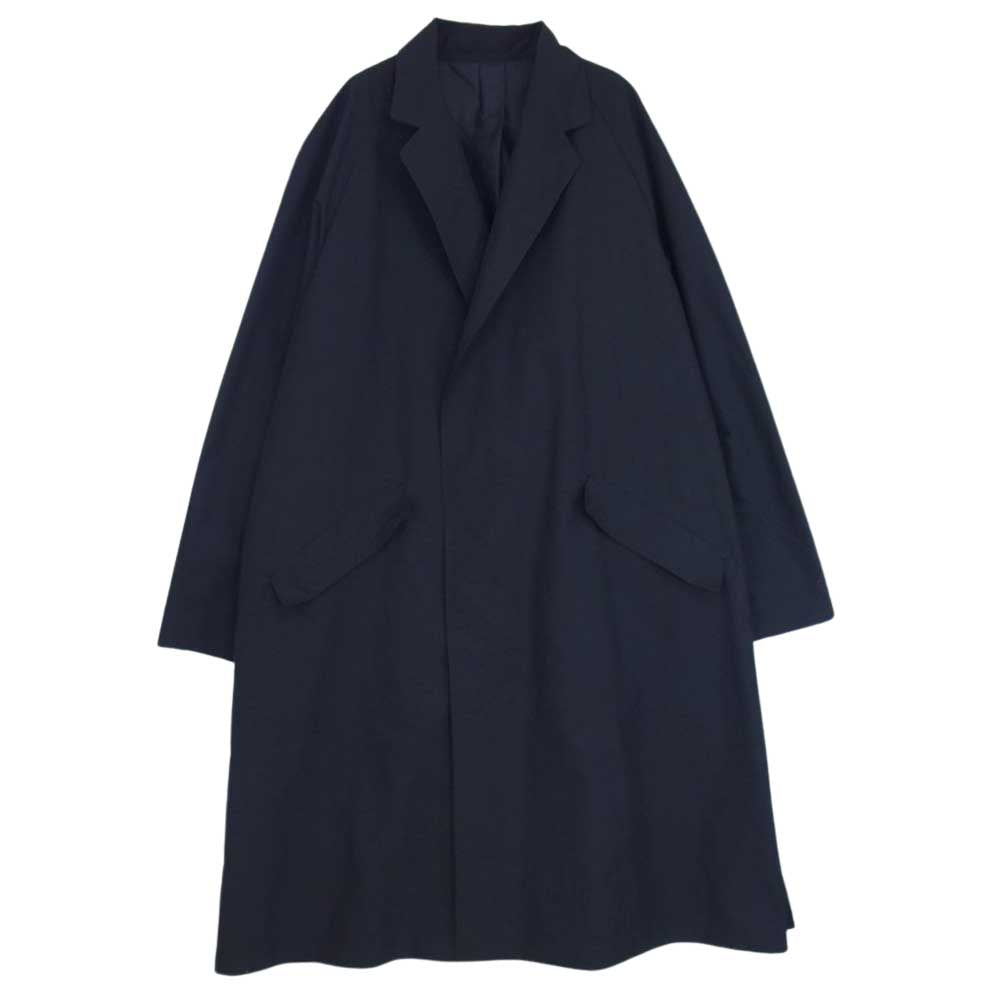 UNITED ARROWS ユナイテッドアローズ 1125-120-8242 TOKYO トウキョウ ディクロス サイドスリット ラグランスリーブ ポリエステル チェスターコート ネイビー系 L【美品】【中古】