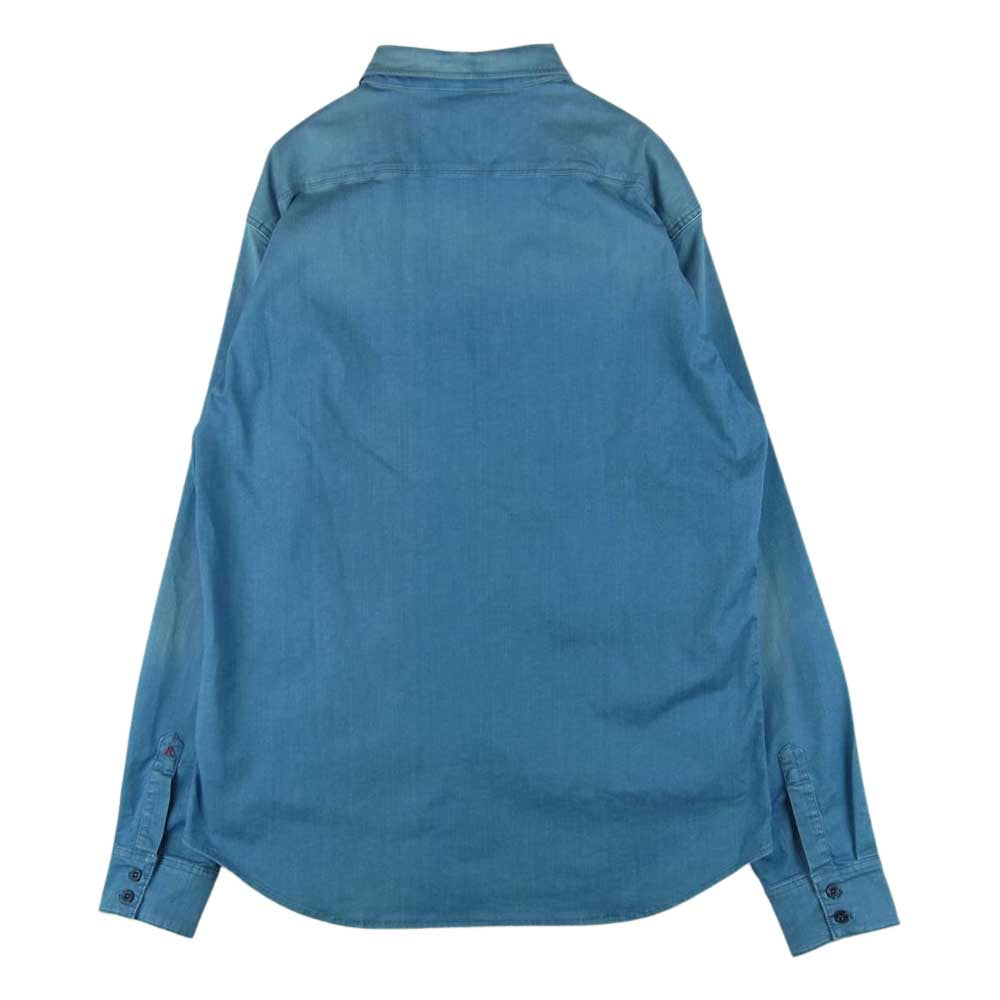 REPLAY リプレイ 514914159 国内正規品 HYPERFLEX ハイパーフレックス 7.5オンス 比翼 ストレッチ デニム 長袖 シャツ インディゴブルー系 XL【中古】