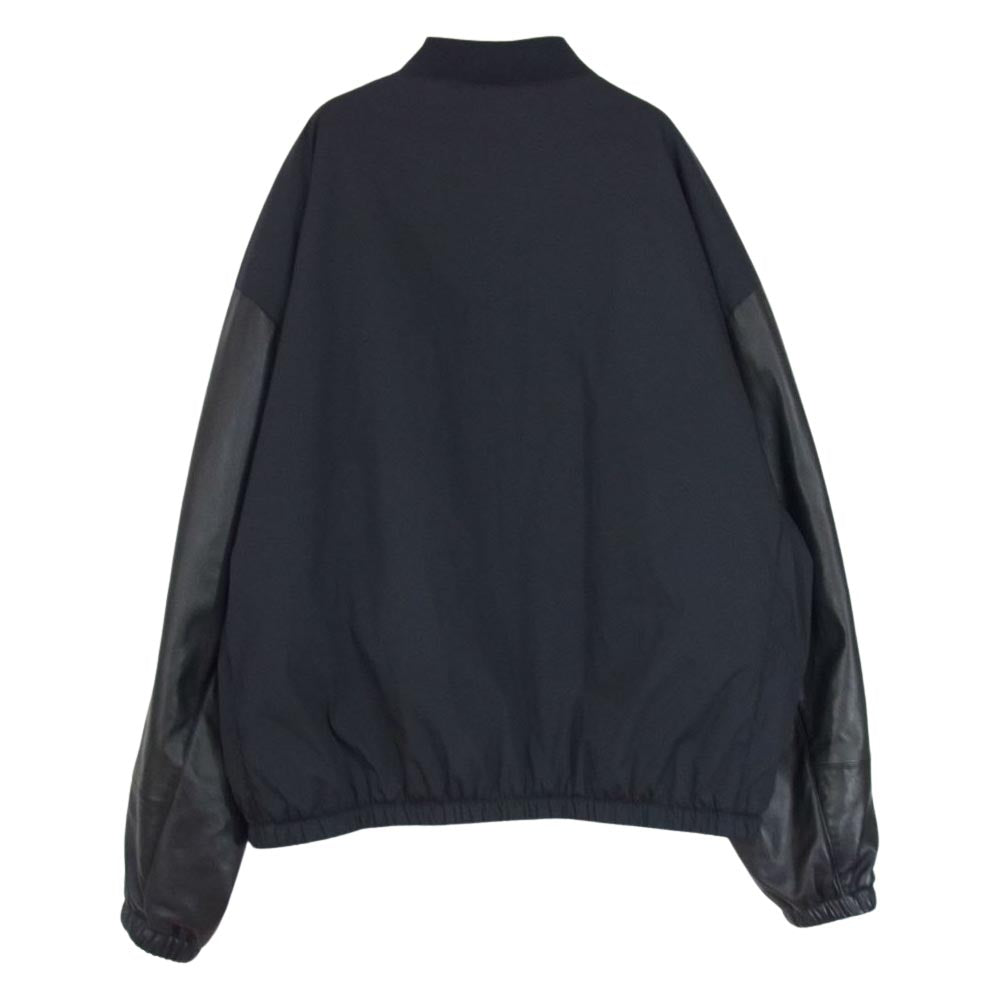 ルッフォ × COLUMN コラム 22AW 国内正規品 イタリア製 22-231-05-080760 袖レザー切替 ナイロン コンビ ブルゾン  ブラック系 L【美品】【中古】