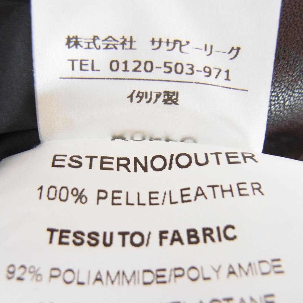 ルッフォ × COLUMN コラム 22AW 国内正規品 イタリア製 22-231-05-080760 袖レザー切替 ナイロン コンビ ブルゾン  ブラック系 L【美品】【中古】