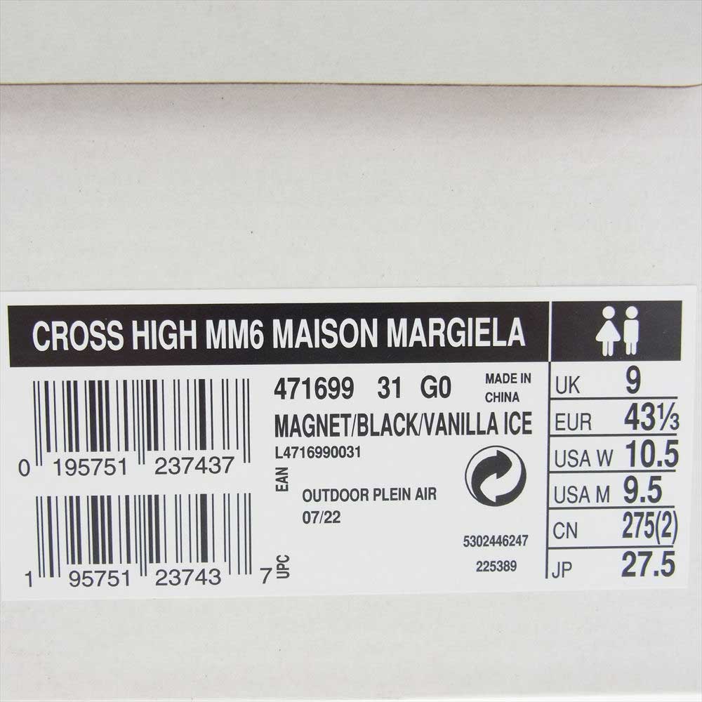 MAISON MARGIELA メゾンマルジェラ MM6 エムエムシックス SALOMON サロモン S66WS0079 L4716990031 CROSS HIGH クロス ハイ スニーカー ブラック系 27.5cm【美品】【中古】