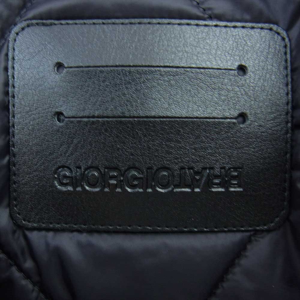 ジョルジオブラット 23AW 23FW GU23F14095 ラムレザー ダブルジップ 中綿 キルティング MA-1 ボンバージャケット ブルゾン ブラック系 L【美品】【中古】