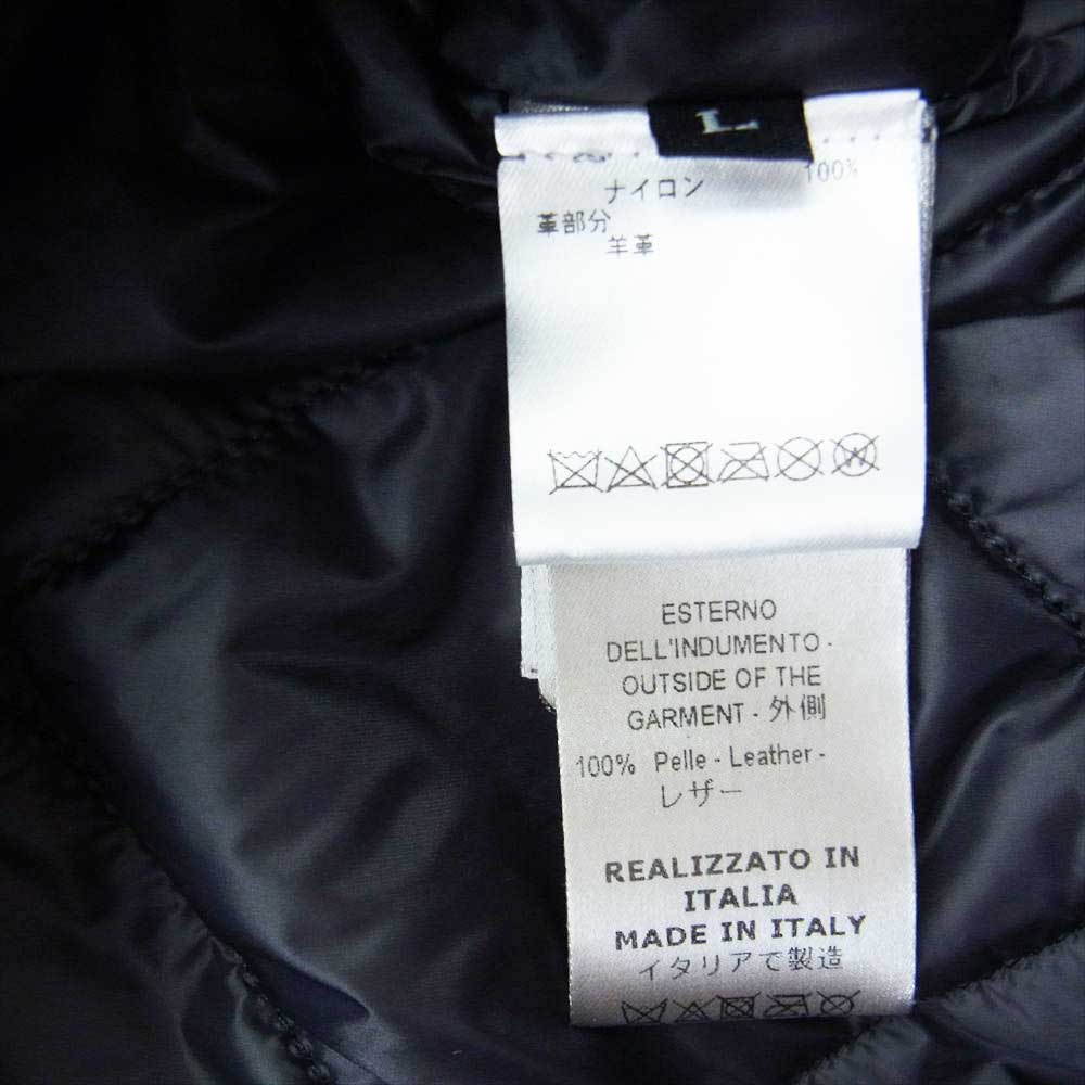 ジョルジオブラット 23AW 23FW GU23F14095 ラムレザー ダブルジップ 中綿 キルティング MA-1 ボンバージャケット ブルゾン ブラック系 L【美品】【中古】