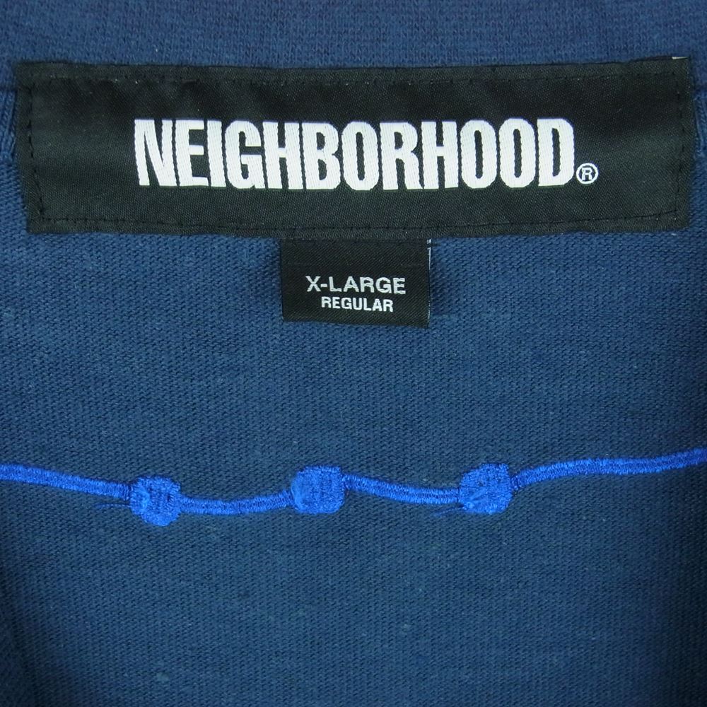 NEIGHBORHOOD ネイバーフッド 23SS 231LPNH-CSM02 CROSS EMBROIDERY CREWNECK SS クロス エンブロイダリ― クルーネック 刺繍 半袖 Tシャツ ネイビー系 XL【極上美品】【中古】