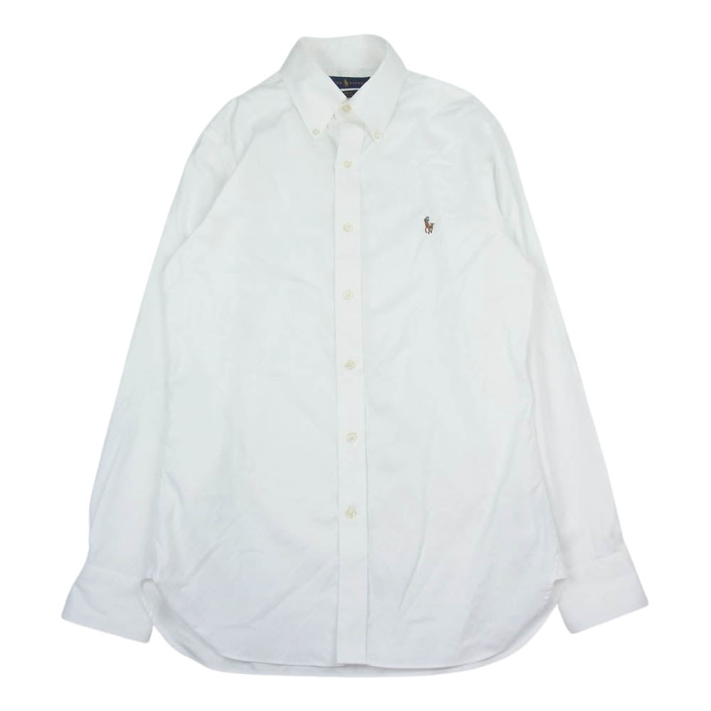 RALPH LAUREN ラルフローレン SLIM FIT スリムフィット 長袖 シャツ 刺繍 ホワイト系 15【中古】