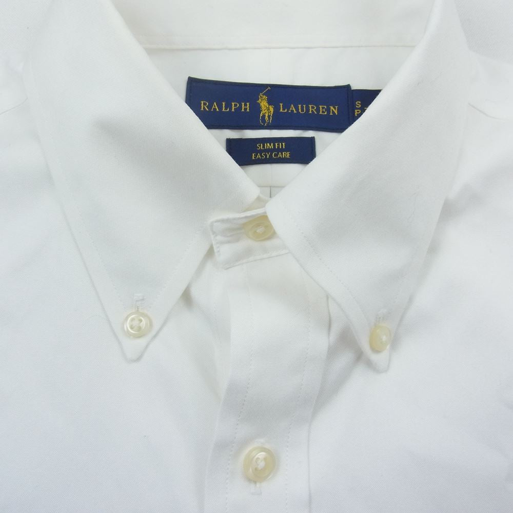 RALPH LAUREN ラルフローレン SLIM FIT スリムフィット 長袖 シャツ 刺繍 ホワイト系 15【中古】
